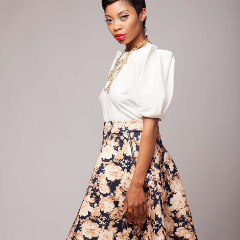 Gracia Floral Flair Skirt